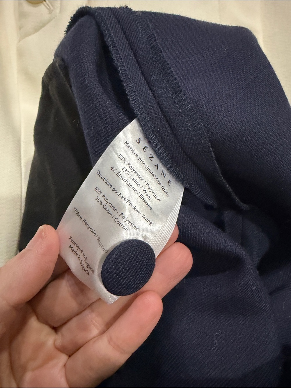 Sézane Dan Trousers Navy,  Size 34 US 2 - Picture 5 of 5
